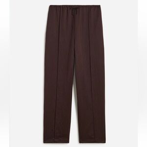 Madewell Pintucked Slim Pull-On Pants in Satin